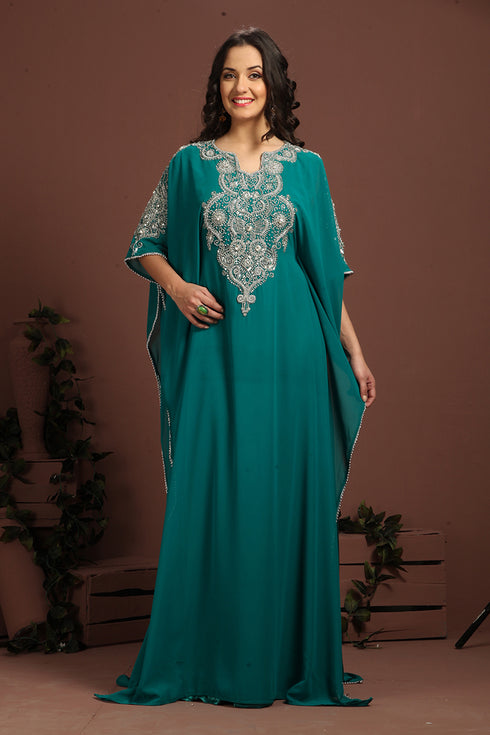 Bottle green designer arabic kaftan