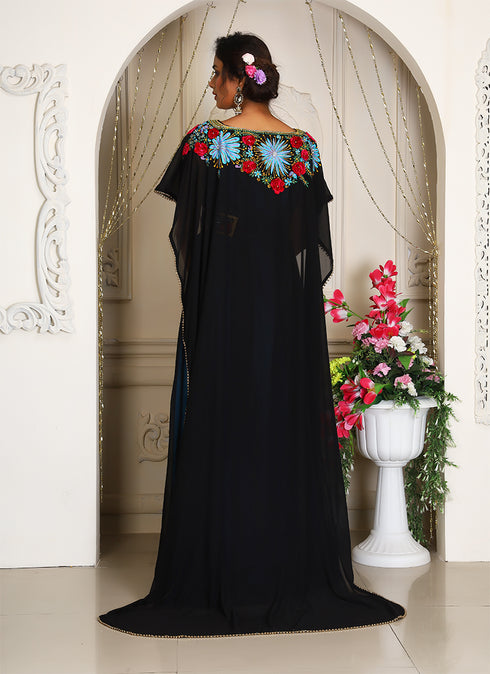 Embroidery work designer takchita evening partywear dubai kaftan