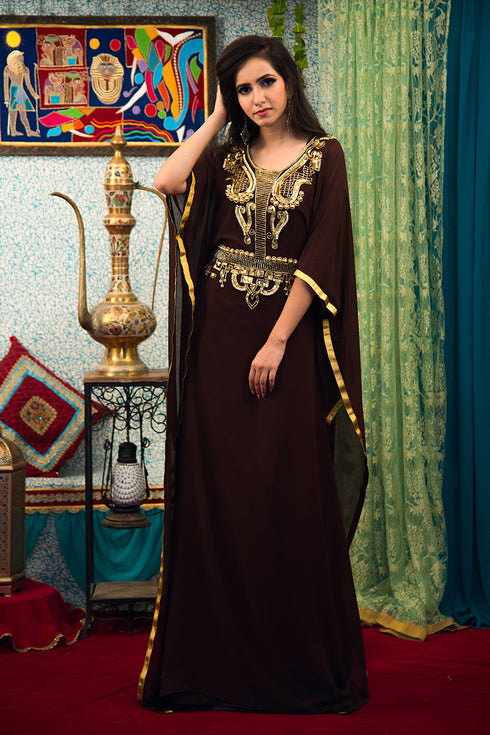 Brwon georgette kaftan