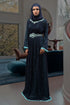 Style thread work aqua blue abaya
