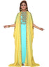 Yellow embroidered georgette islamic-kaftans