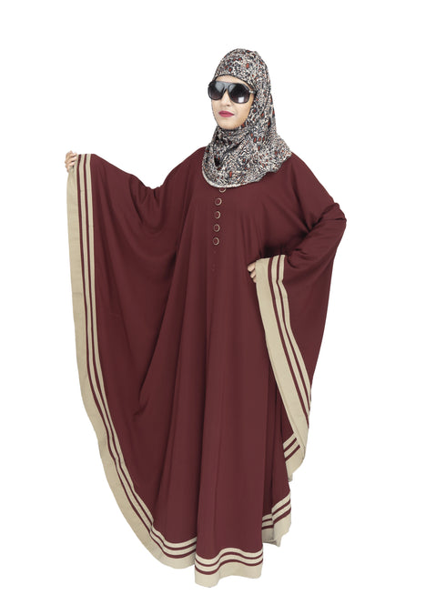 Maroon Crepe Designer Abaya for women