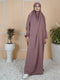 Pink very loose and free size jilbab in firdaus with adjustable face coverage