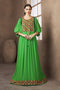Green embroidery formal party maxi dress