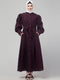 Wine Abaya long cuff sleeve with hijab