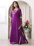 Purple color hand work unique style kaftan