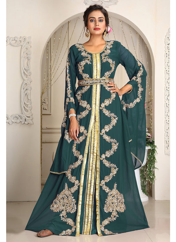 Bottalgreen designer hand beaded moroccan party wedding kaftan