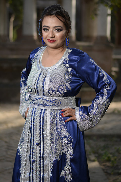 Dark blue islamic moroccan kaftan