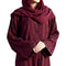 Maroon abaya with pockets and flared sleeves