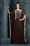 Exquisite brown traditional embroidered kaftan