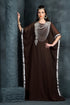 Exquisite brown traditional embroidered kaftan