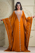 Beautiful orange designer arabic kaftan dress