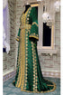 Bottle green moroccan embroidery maxi wedding kaftan