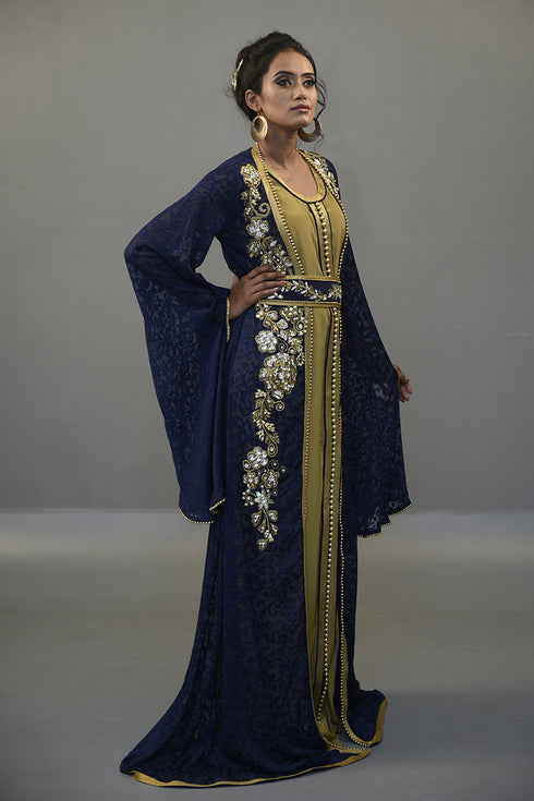 Dark blue moroccan style kaftan