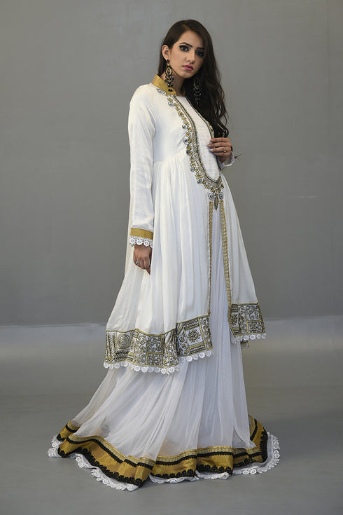White Designer maxi Dress