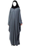 Grey simple yet elegant islamic kaftan abaya with pleats on neck