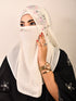 White luxury bridal wedding wear hijab scarf with handwork naqab