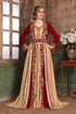 Maroon and beige designer kaftan