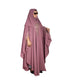 Pink embroidered crepe abaya
