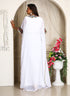 White moroccan embroidery kaftan for women dubai kaftan