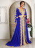 Royal blue israeli kaftan wedding dress african style georgette caftan