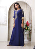 Dark blue color partywear embroidered kaftan