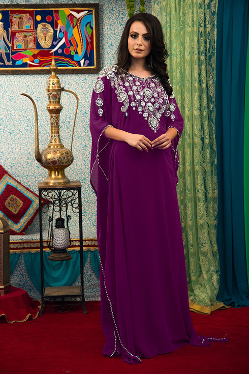 Purple takchita designer kaftan