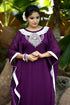 Violet Crepe Embroidered Stone Work Kaftan