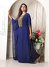 Dark blue color israeli designer kaftan