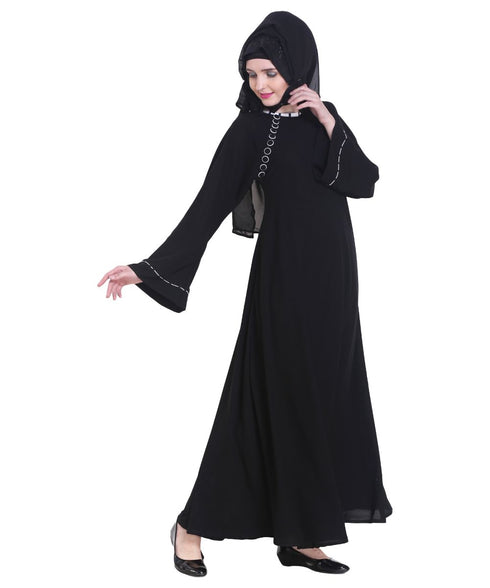 Black plain georgette abaya