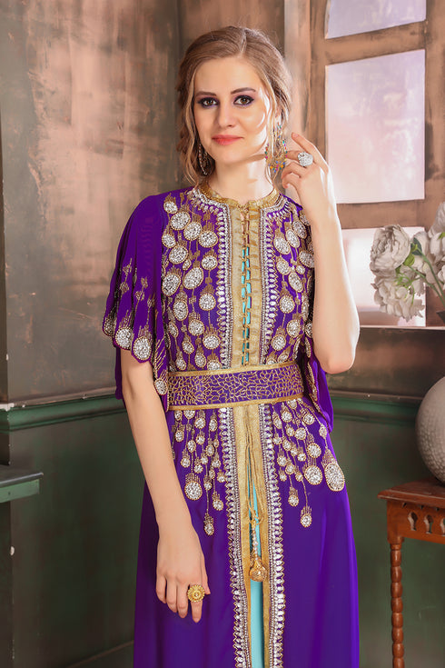Purple and blue israeli kaftan