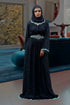 Style thread work aqua blue abaya