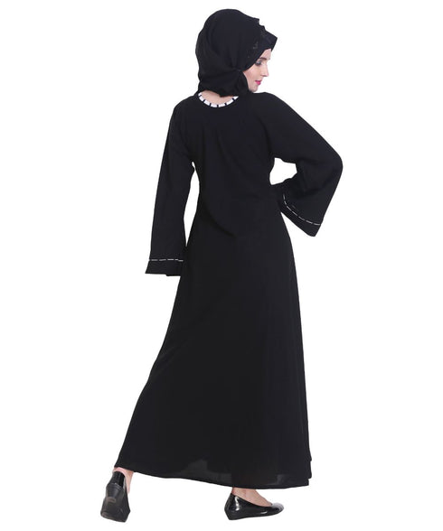 Black plain georgette abaya