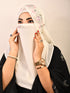 White luxury bridal wedding wear hijab scarf with handwork naqab