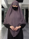 Grey multi layered triangular instant hijabkhimar in georgette