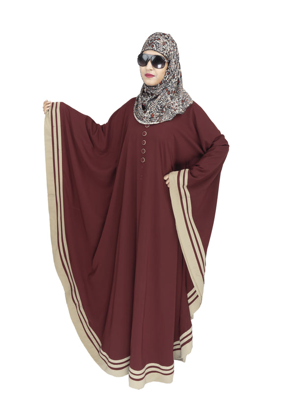 Maroon Crepe Designer Abaya for women