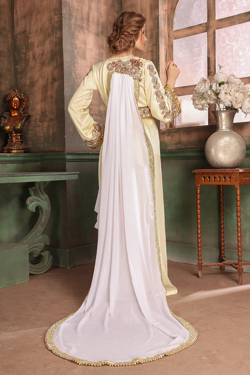 Yellow and white african kaftan
