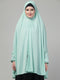 Mint green stretchable knee length jilbab cum prayer khimer hijab