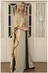 Beige and black kaftan dress