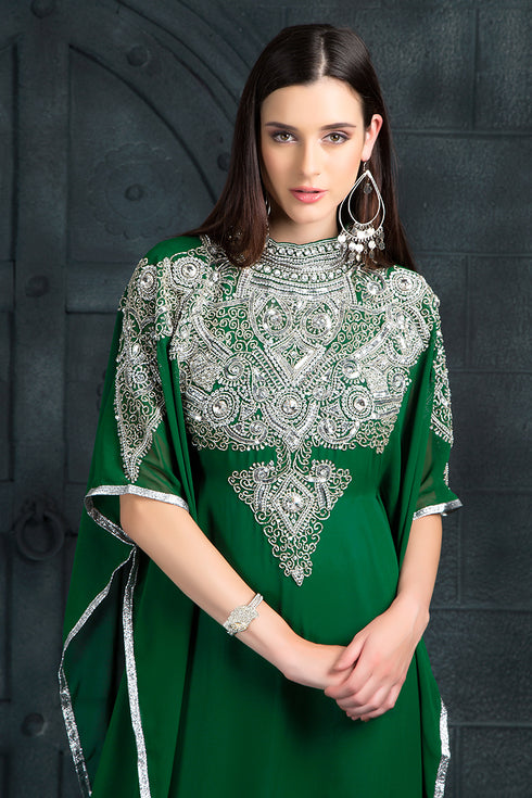 Classic green handmade designer caftan