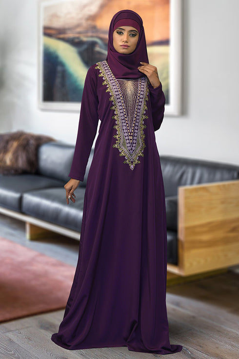 Violet modest maxi dress abaya