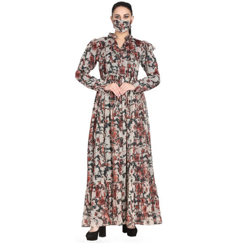 Bashariya-modest and pretty dress made in printed chiffon