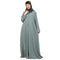 Sky-blue box pleated abaya in cey fabric