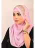 Baby pink luxury bridal wedding wear hijab scarf with handwork