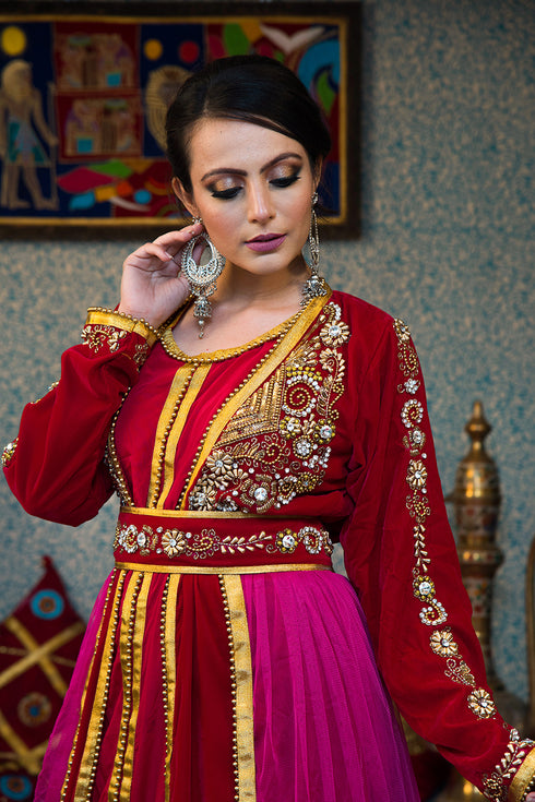 Pink wedding morrocon kaftan