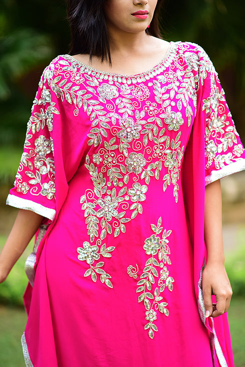 Exclusive self printed pink kaftan