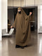 Olive full length single piece jilbab with adjustable mouthpiece