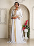 Light grey takchita evening party wear dubai kaftan for women