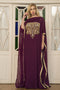 Violet arabic style hand made kaftan