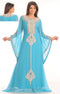 Sky Blue Georgette Embroidered Party Wear Kaftan